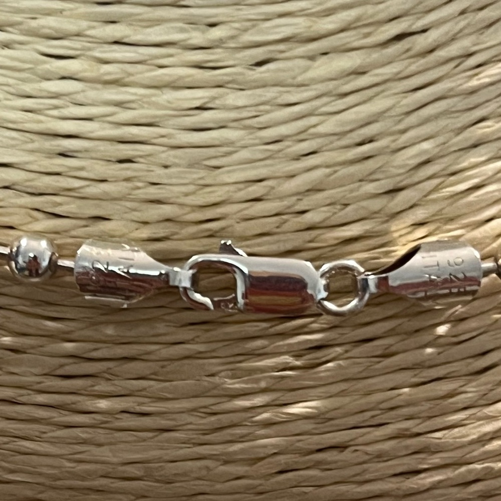 🔵PRE-LOVED AUTHENTIC STERLING SILVER SOLID BALL LINK CHAIN/CHOKER NECKLACE - Picture 5 of 13